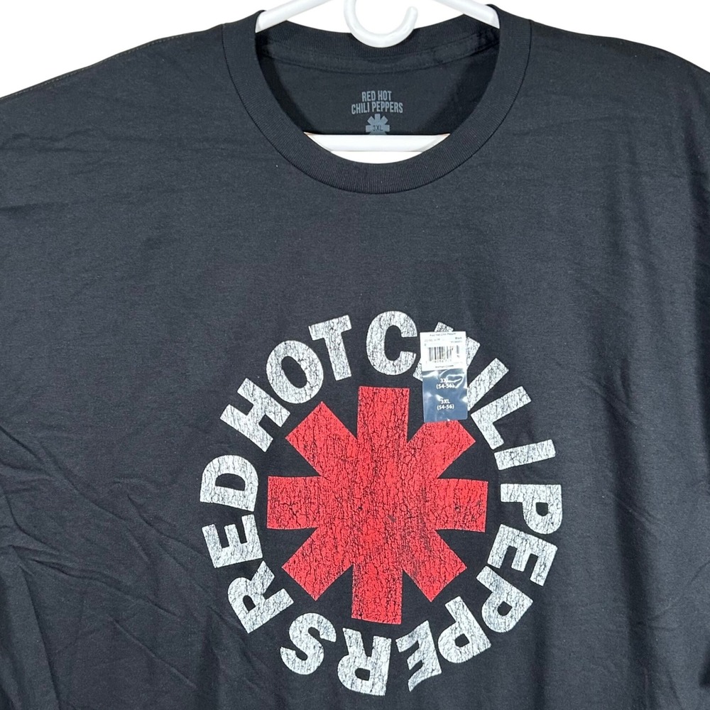 Red Hot Chili Peppers Logo Graphic T-Shirt Black Men's Size 3XL Band Tee New